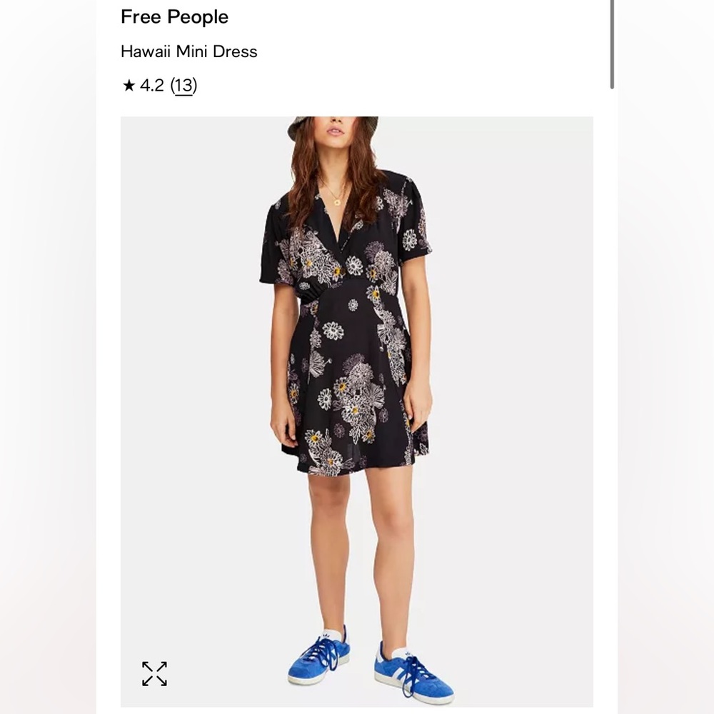 Free People Black Hawaii Mini Dress Size Small S